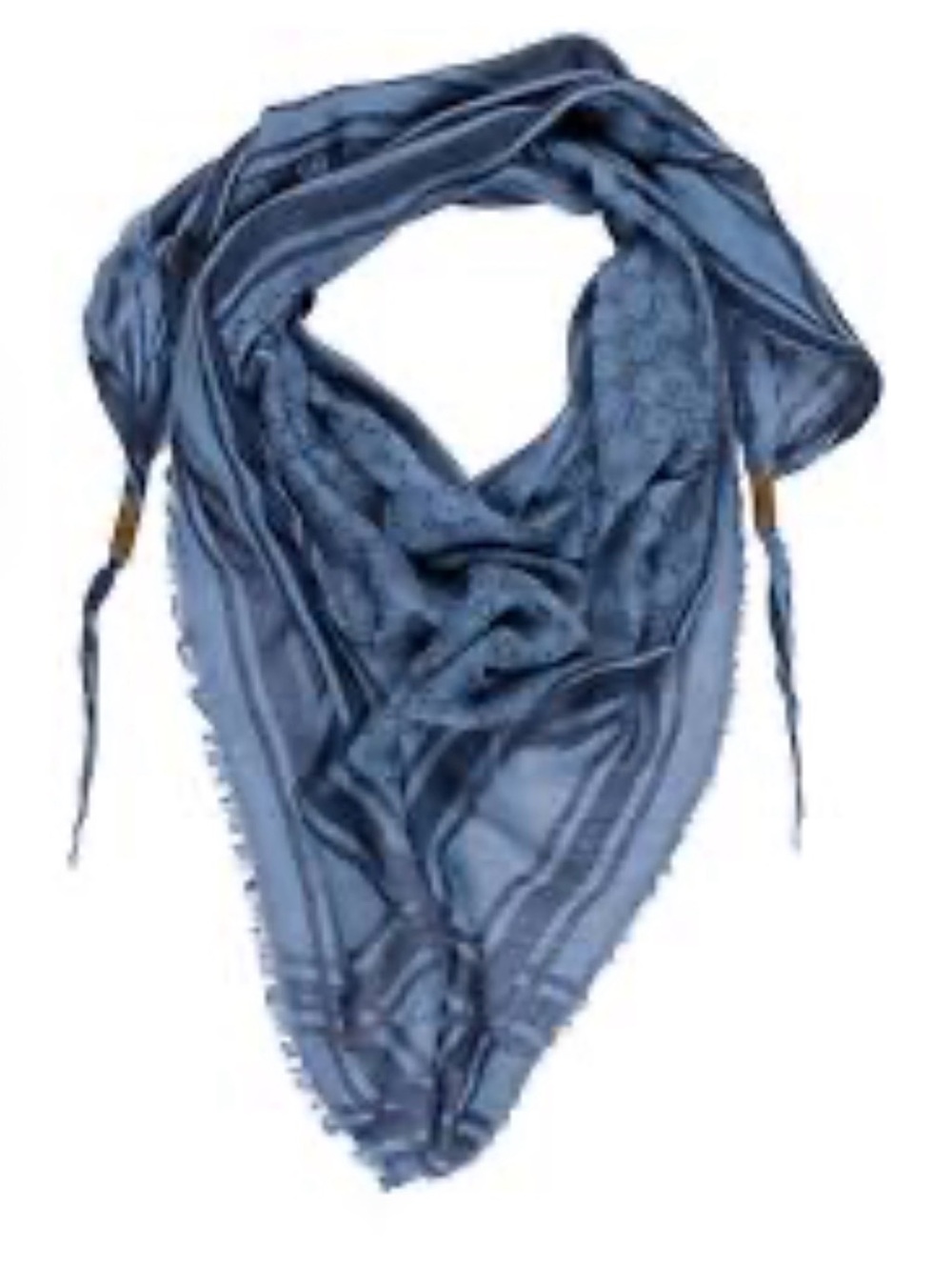 Gucci Blue Patterned Triangle Scarf